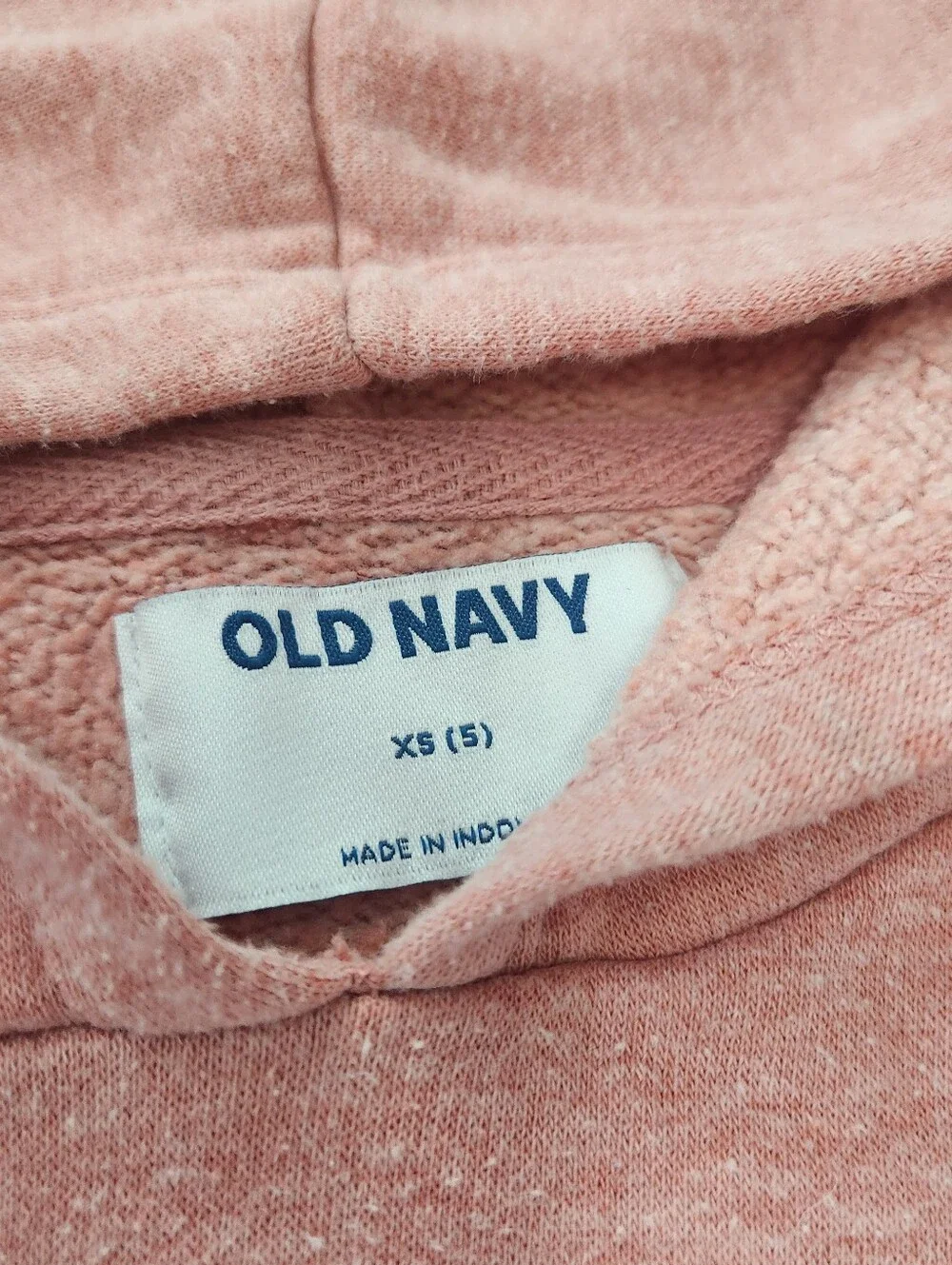 Old Navy Rose Pink Hooded Sweatshirt Dress with Heart Graphic
